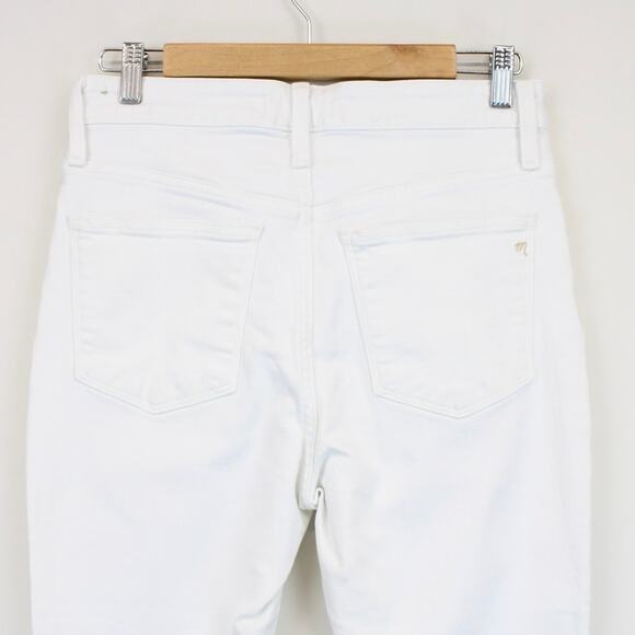 Madewell Curvy High Rise Skinny Crop Button Front Edition Pure White Size 29P - Picture 6 of 8